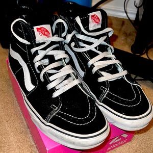 Black/White high top Vans
